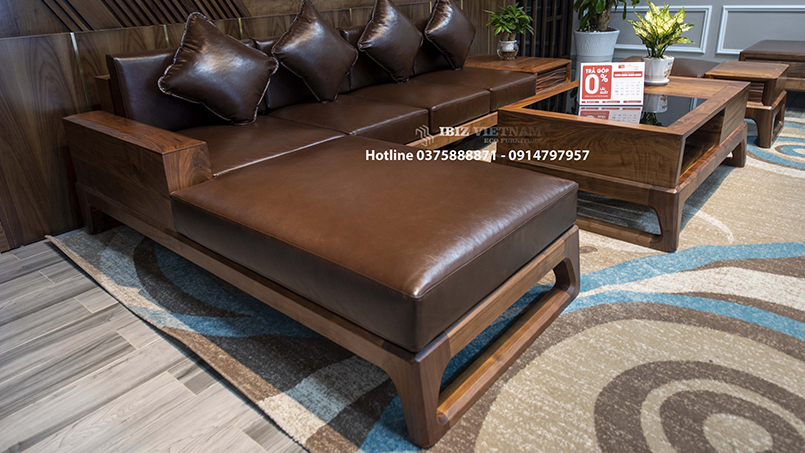 Sofa gỗ óc chó - Mã 0602C 