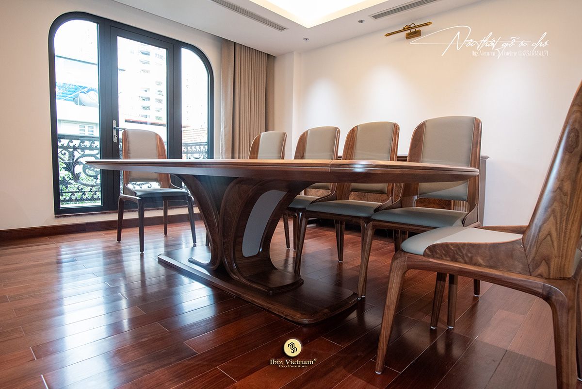 Bàn ghế ăn gỗ óc chó