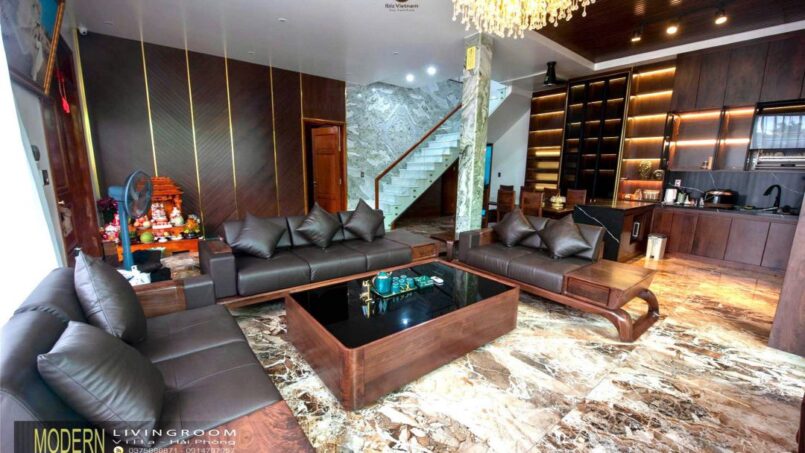 thiết kế biệt thự gỗ óc chó