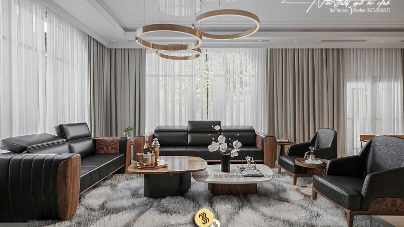 Dự án thiết kế nội thất biệt thự gỗ óc chó siêu Vip phố Hoài Thanh - Mỹ Đình