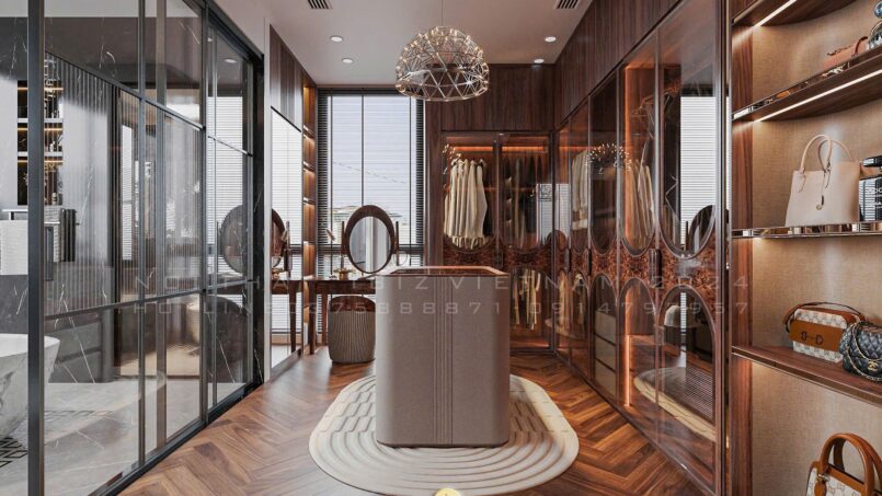 Dự án thiết kế nội thất gỗ óc chó Mansion T.H Đô Lương - Nghệ An