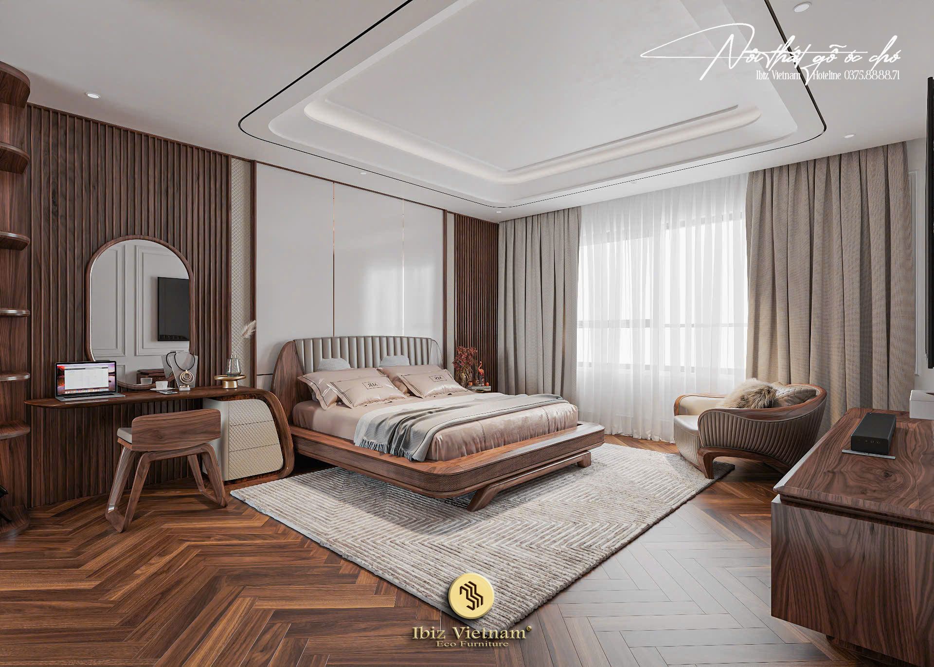 Dự án thiết kế nội thất gỗ óc chó Mansion T.H Đô Lương - Nghệ An