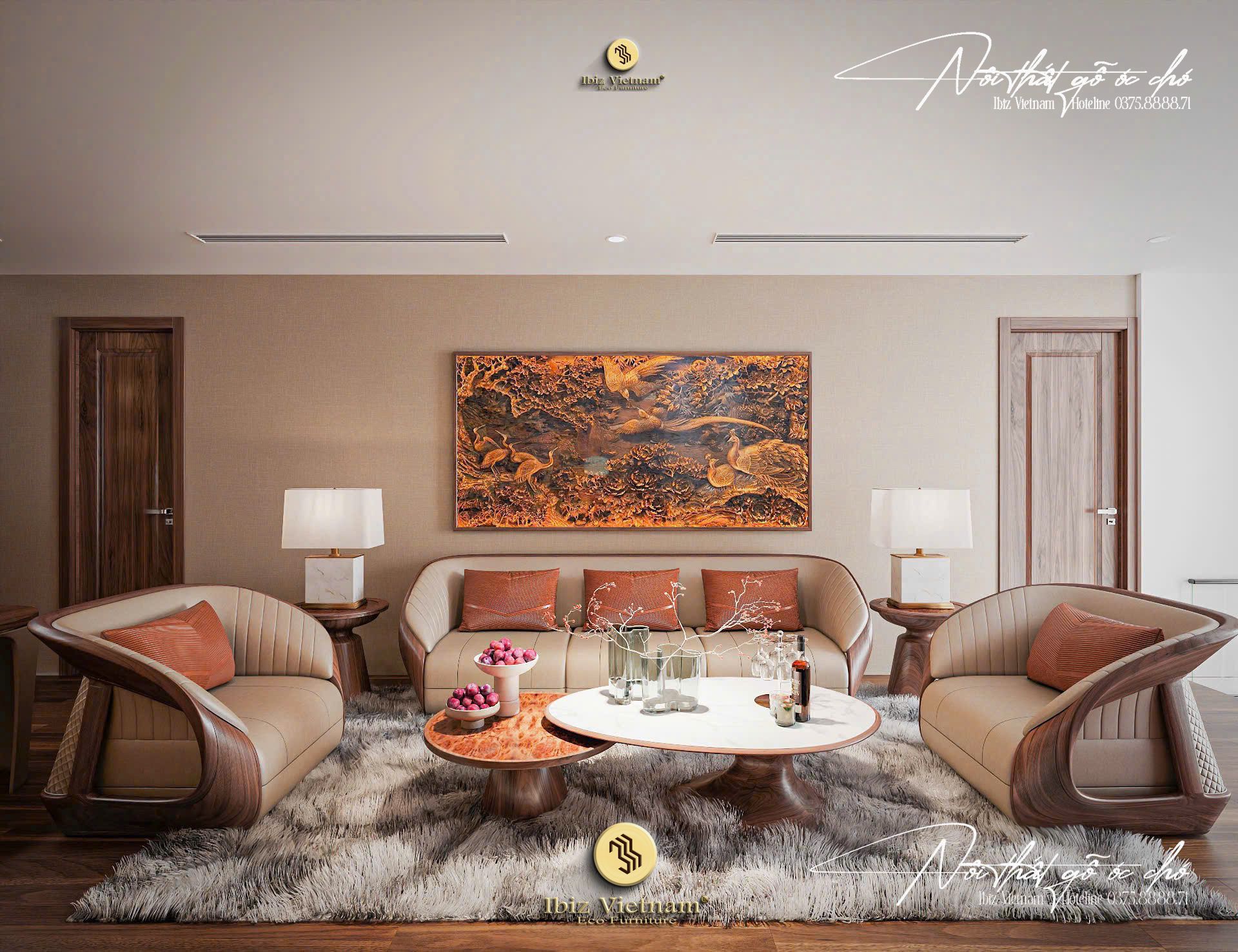 Dự án thiết kế nội thất gỗ óc chó Penthouse Lương Yên - Hà Nội