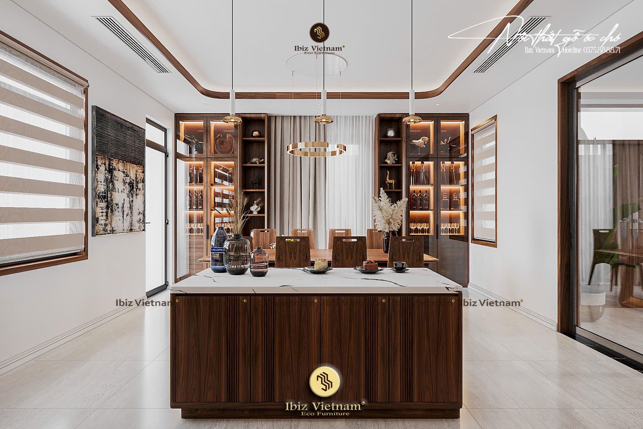 Dự án thiết kế nội thất gỗ óc chó Villa Móng Cái (1) Dự án thiết kế nội thất gỗ óc chó Villa Móng Cái