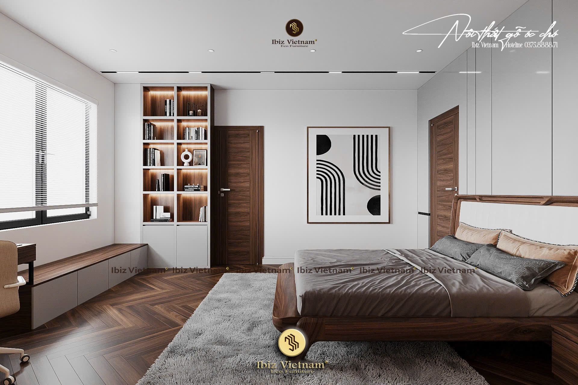 Dự án thiết kế nội thất gỗ óc chó Villa Móng Cái (10) Dự án thiết kế nội thất gỗ óc chó Villa Móng Cái