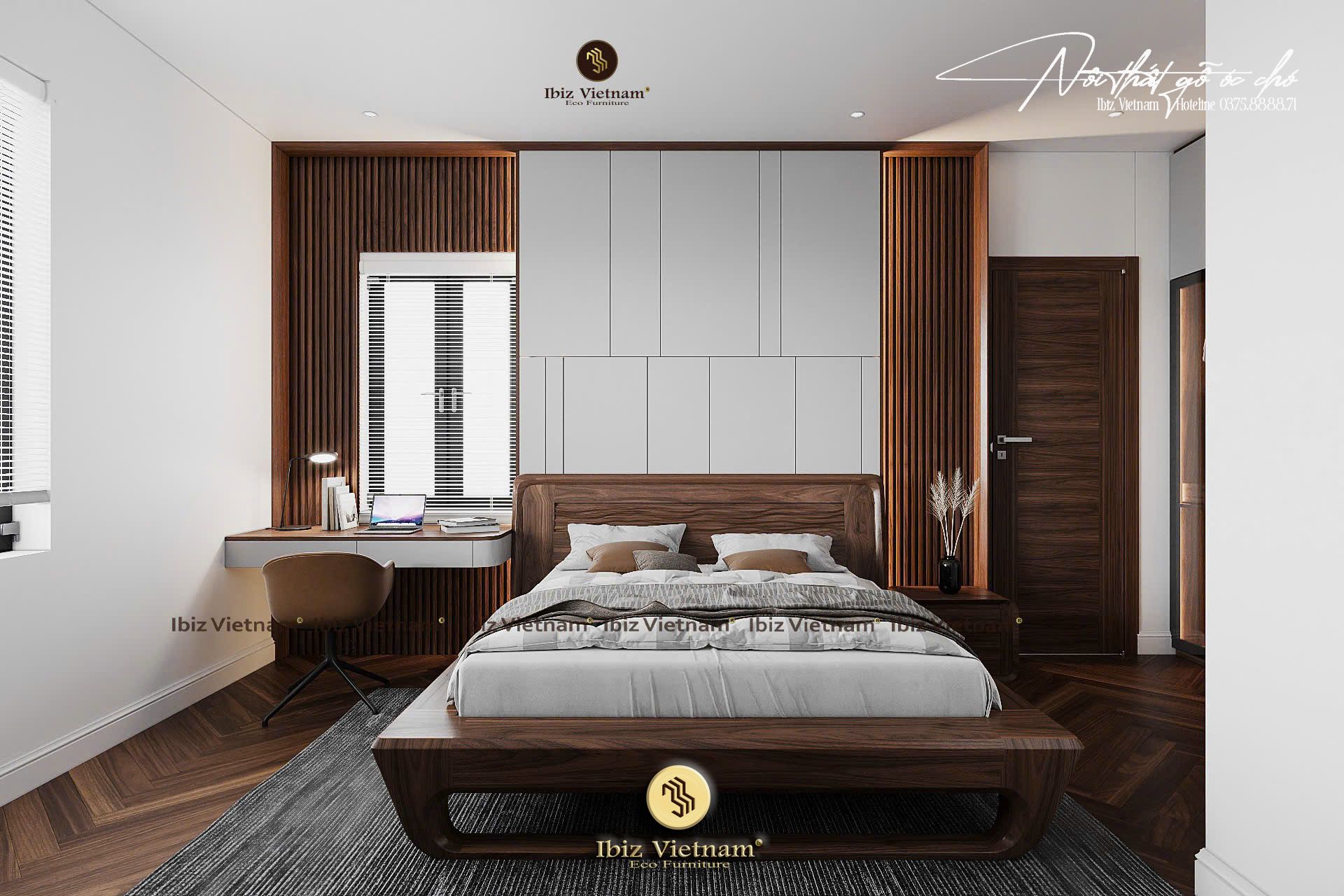 Dự án thiết kế nội thất gỗ óc chó Villa Móng Cái (11) Dự án thiết kế nội thất gỗ óc chó Villa Móng Cái