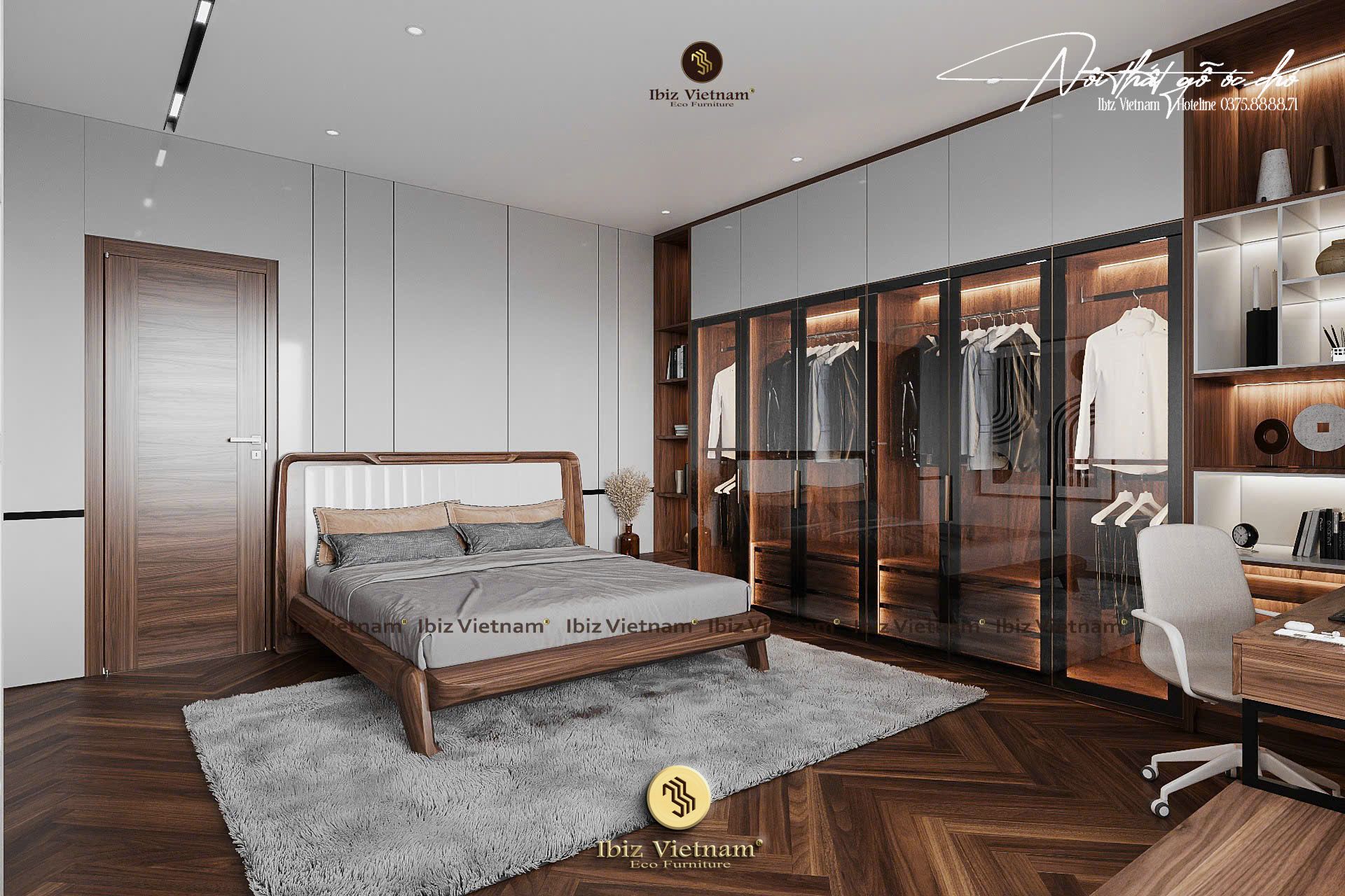 Dự án thiết kế nội thất gỗ óc chó Villa Móng Cái (14) Dự án thiết kế nội thất gỗ óc chó Villa Móng Cái