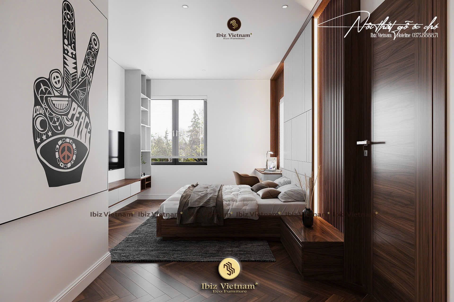 Dự án thiết kế nội thất gỗ óc chó Villa Móng Cái (15) Dự án thiết kế nội thất gỗ óc chó Villa Móng Cái