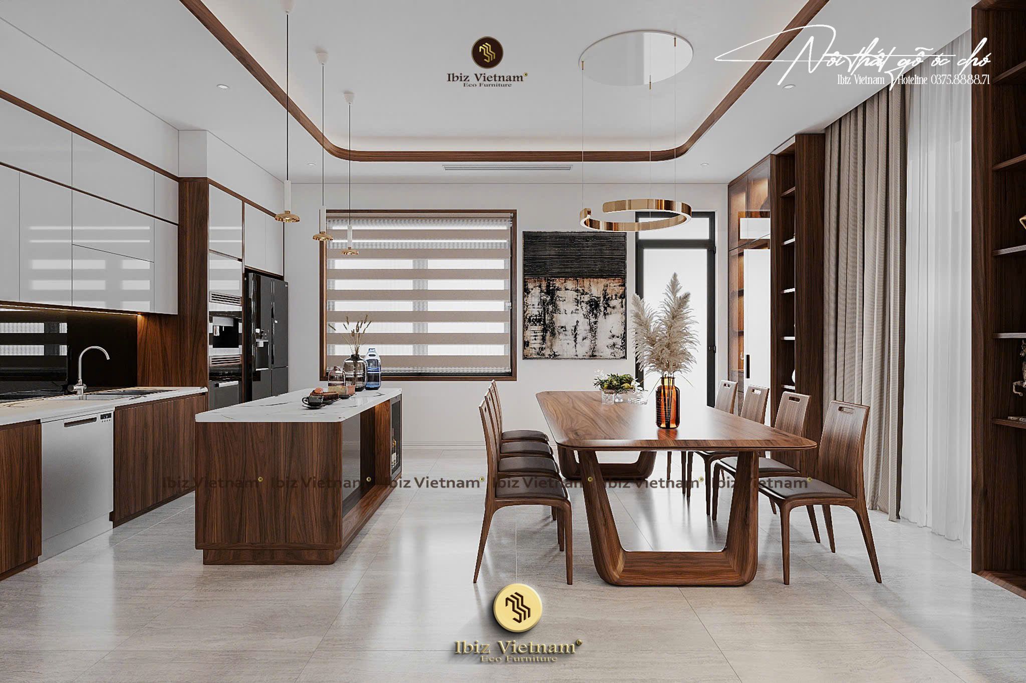 Dự án thiết kế nội thất gỗ óc chó Villa Móng Cái (2) Dự án thiết kế nội thất gỗ óc chó Villa Móng Cái