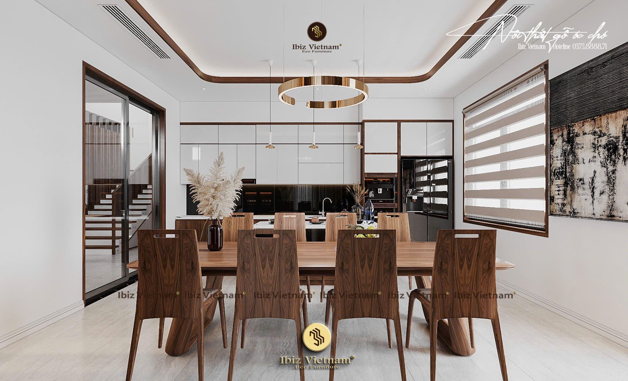 Dự án thiết kế nội thất gỗ óc chó Villa Móng Cái (8) Dự án thiết kế nội thất gỗ óc chó Villa Móng Cái