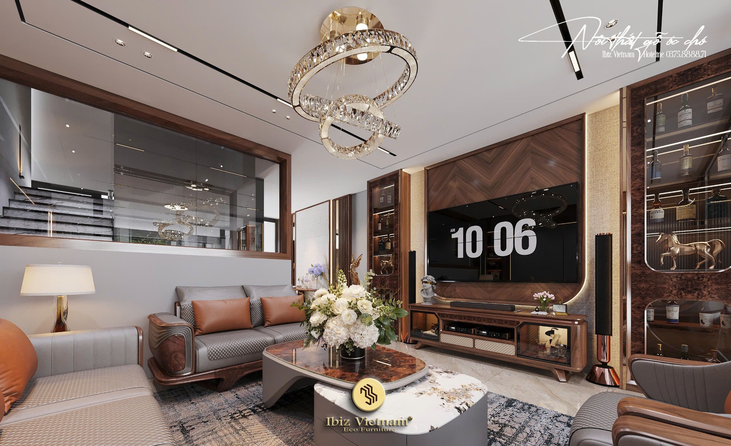 Dự án thiết kế nội thất nhà phố gỗ óc chó Thạch Thất - Hà Nội (1) Dự án thiết kế nội thất nhà phố gỗ óc chó Thạch Thất - Hà Nội