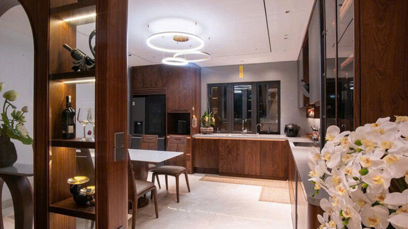 thiết kế thi công nội thất gỗ óc chó