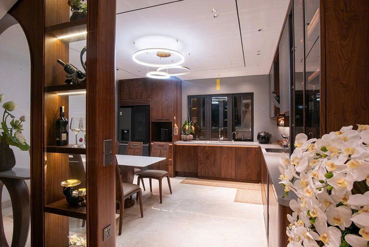 thiết kế thi công nội thất gỗ óc chó