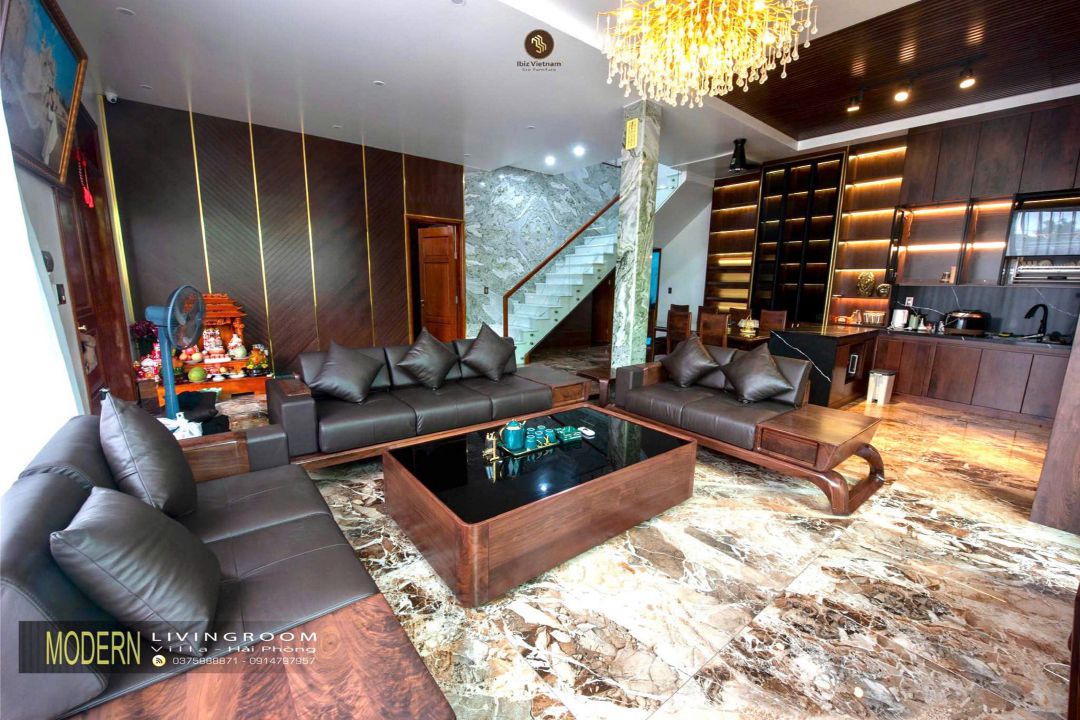 thiết kế thi công nội thất gỗ óc chó