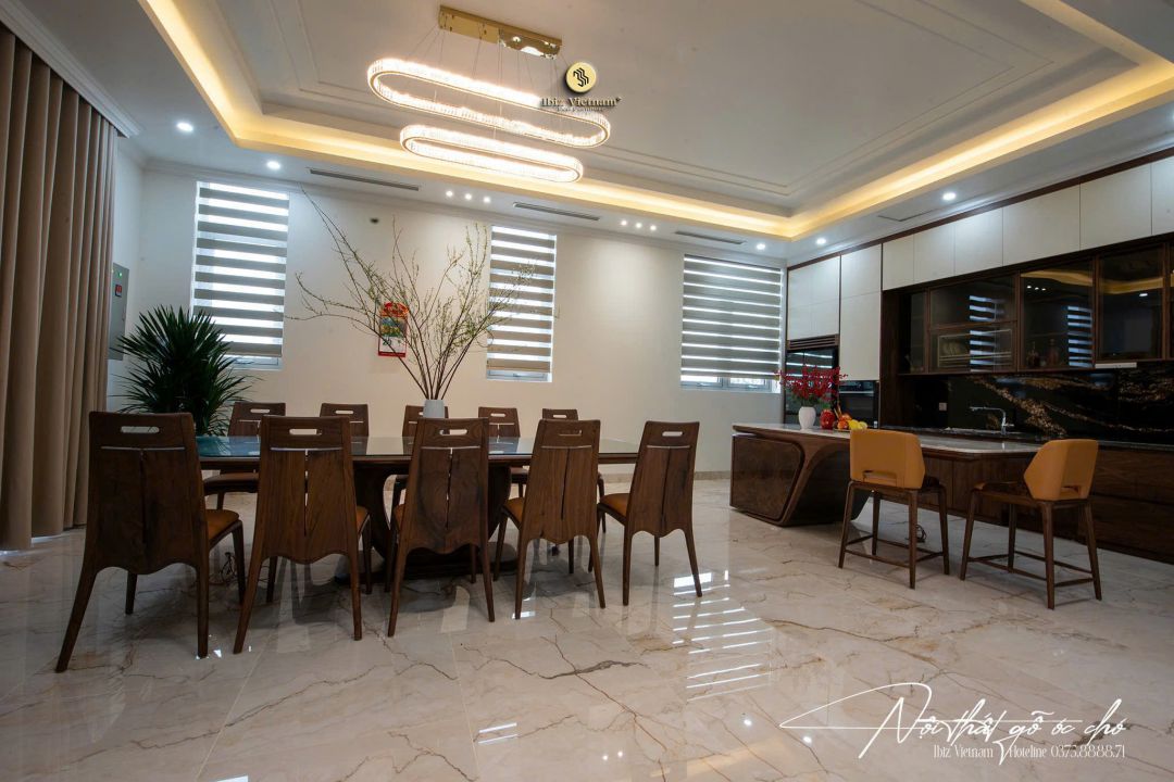 xưởng thiết kế thi công biệt thự gỗ óc chó uy tín