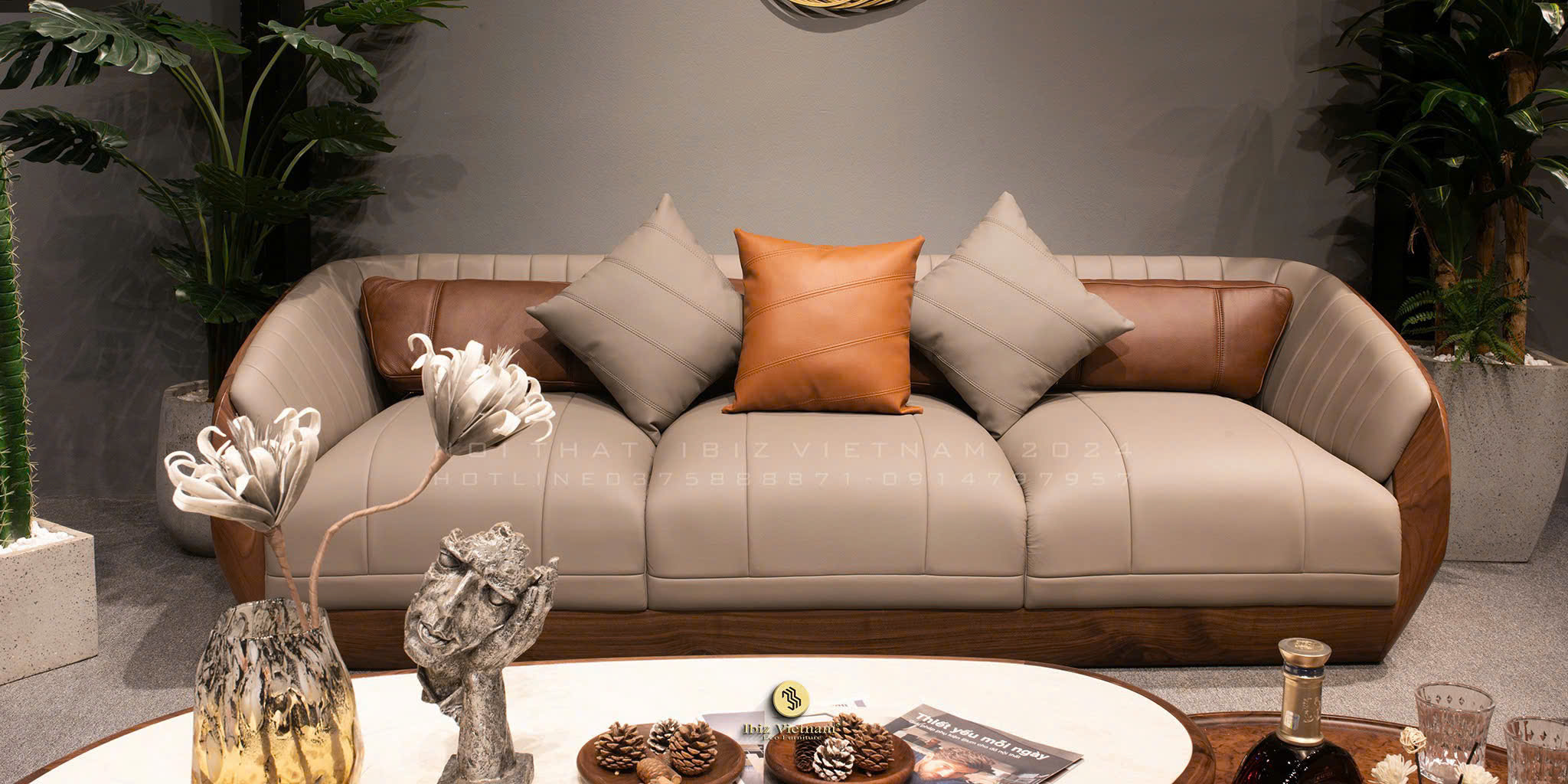 Sofa gỗ óc chó IBS041