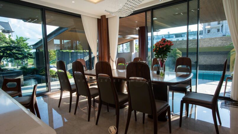 Bàn ghế ăn gỗ óc chó IBAC017