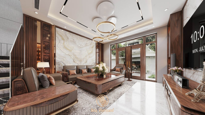 Dự án thiết kế biệt thự gỗ óc chó công trình tại Vinhome Cổ Loa