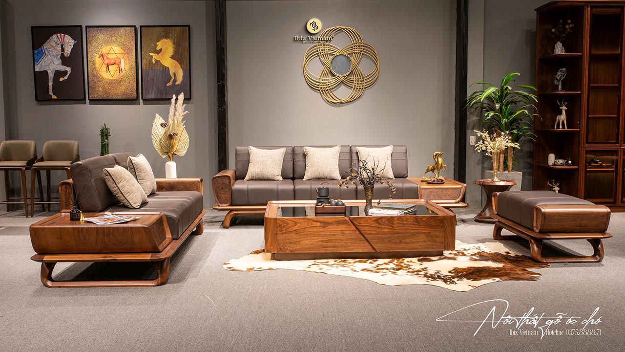 Sofa gỗ óc chó IBS043