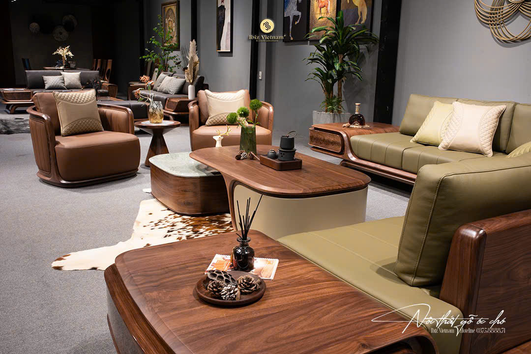 Sofa gỗ óc chó IBS047