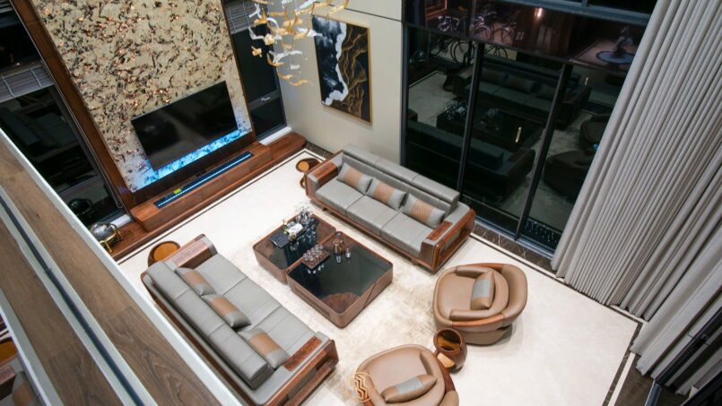 Sofa gỗ óc chó IBS049