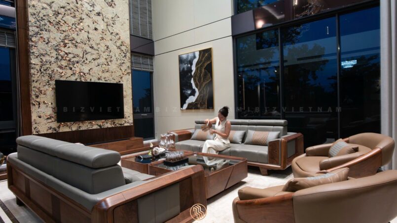 Sofa gỗ óc chó IBS049