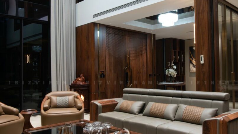 Sofa gỗ óc chó IBS049