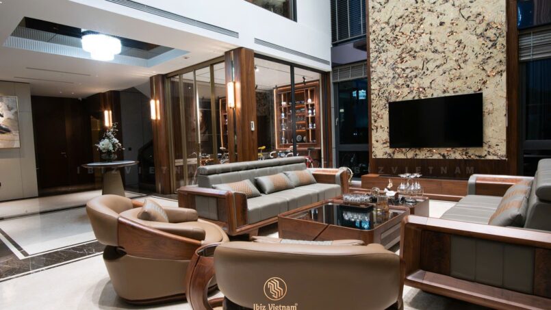 Sofa gỗ óc chó IBS049