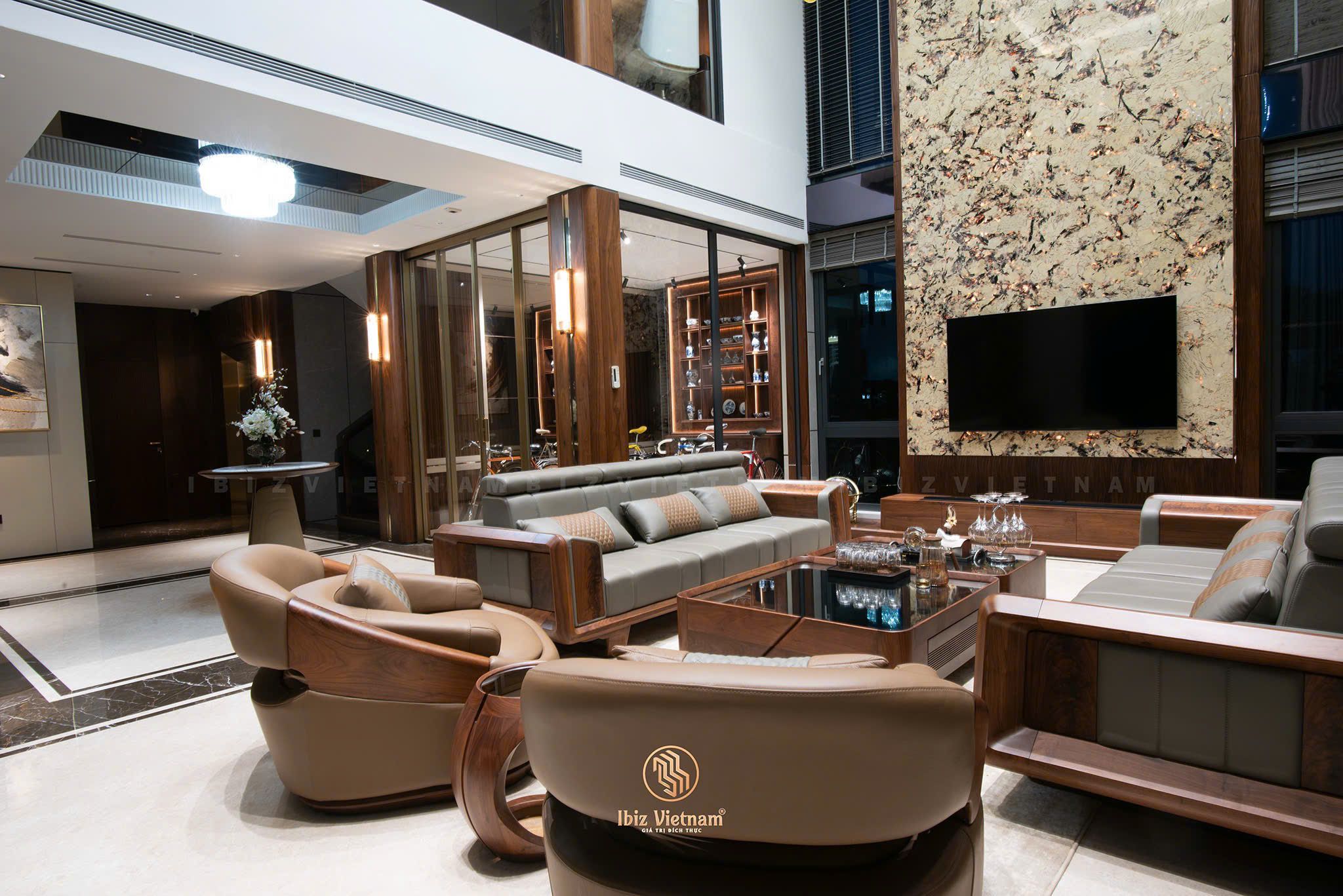 Sofa gỗ óc chó IBS049