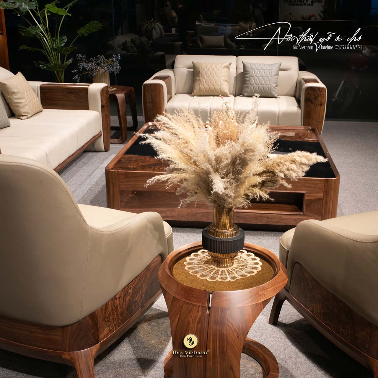 chất liệu bọc sofa gỗ óc chó