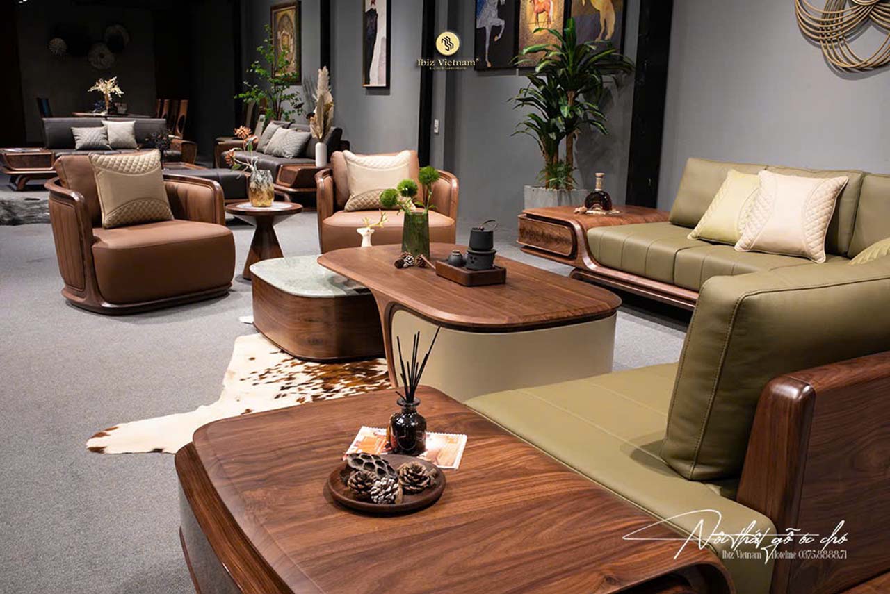 chất liệu bọc sofa gỗ óc chó